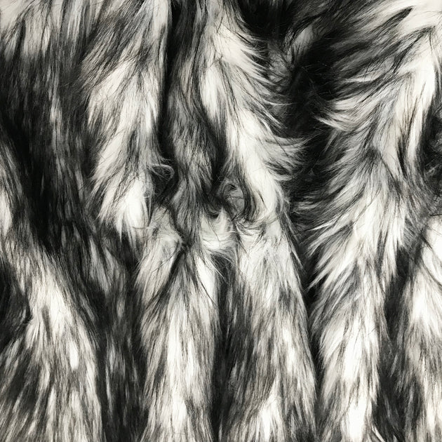 White Silver Foil Long Hair Faux Fur - Sold by the yard – Elotex Fabric