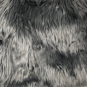 Grey Solid Shaggy Long Hair Pile Faux Fur