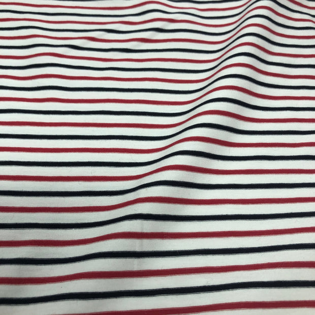 Red & Black Double Striped Cotton