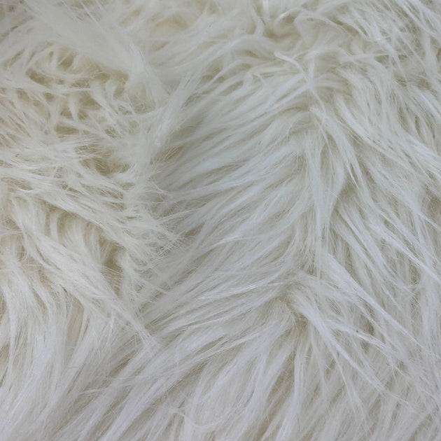 Shason Textile (1 Yard Precut) Luxury Faux Fur Polar Bear Long Pile, Ivory  