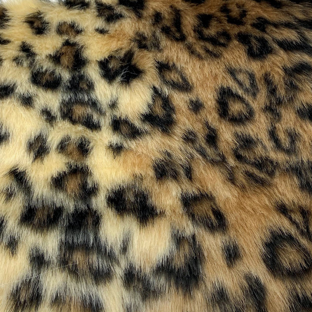 Thick Fur Fabric Black Leopard - yycraft