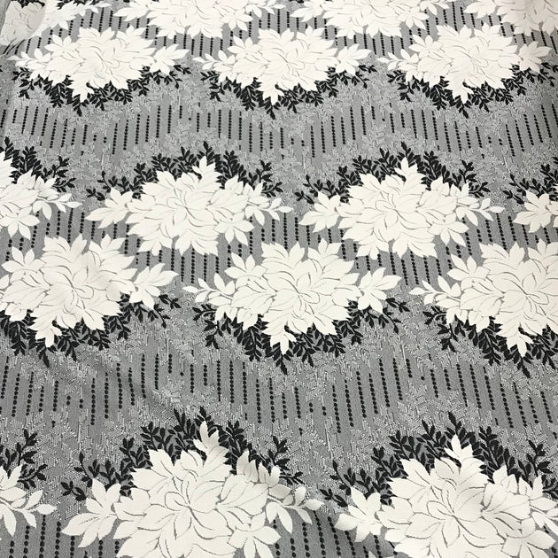 Double Knit Jacquard Flower Print - Sold by the Yard – Elotex Fabric