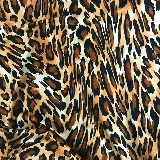 Petrol Leopard Print Jacquard Stretch Velvet Fabric