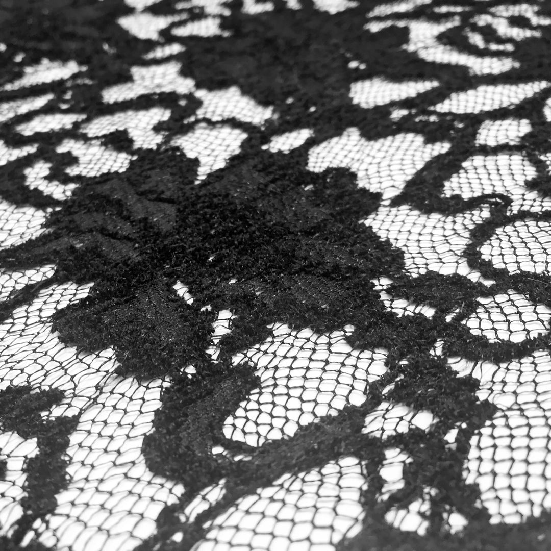 ISA1717 Black Lace - Sold by the Yard or Roll – Elotex Fabric