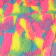 Neon Rainbow Multi Patch Faux Fur