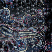 TXV Blue Paisley Printed Velvet
