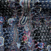TXV Blue Paisley Printed Velvet