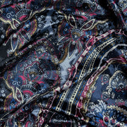 TXV Blue Paisley Printed Velvet