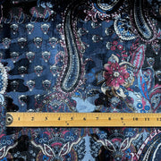 TXV Blue Paisley Printed Velvet