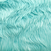 Aqua Solid Shaggy Long Hair Pile Faux Fur