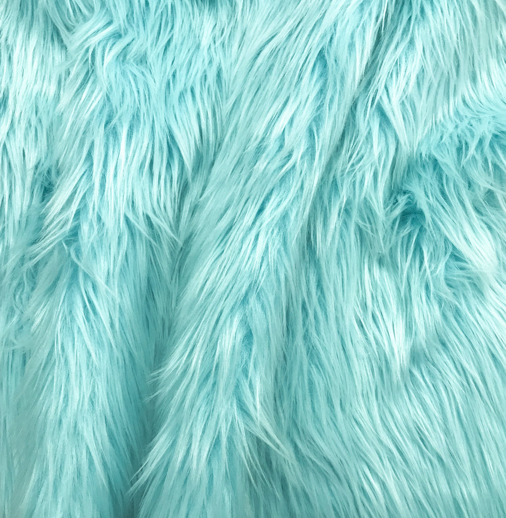 Blue Solid Faux Fur Fabric by the Yard - J S International Textile