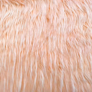 Peach Solid Shaggy Long Hair Pile Faux Fur