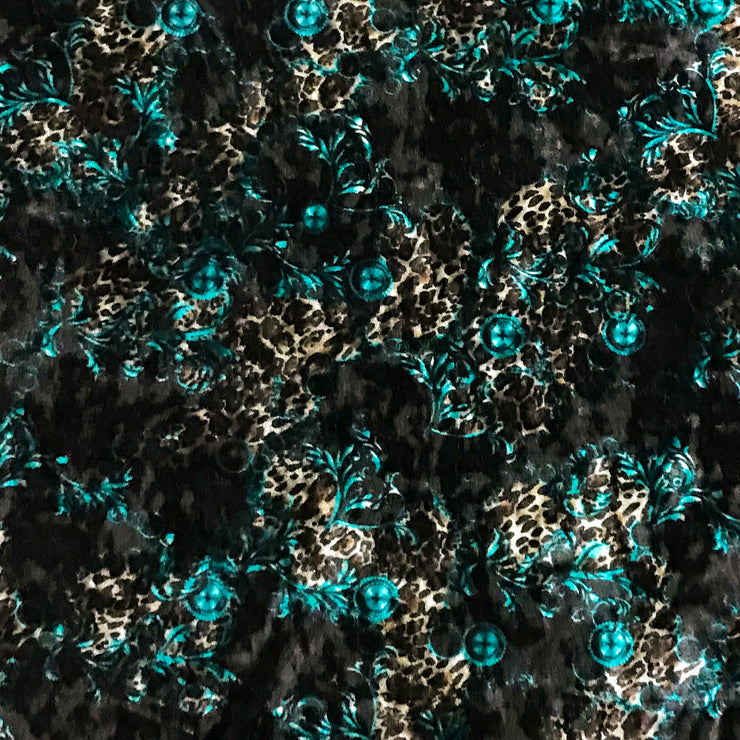 Leopard Garden Stretch Velvet