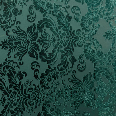 New Wallpaper Hunter Green Burnout Velvet