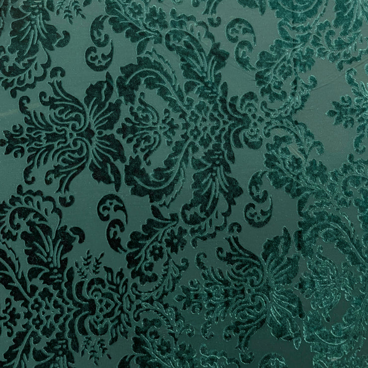 New Wallpaper Hunter Green Burnout Velvet