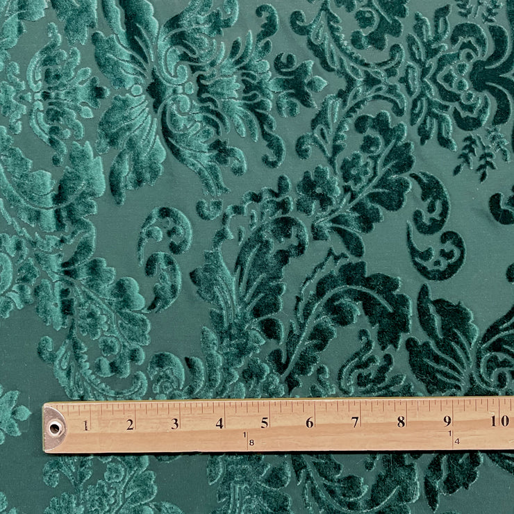 New Wallpaper Hunter Green Burnout Velvet