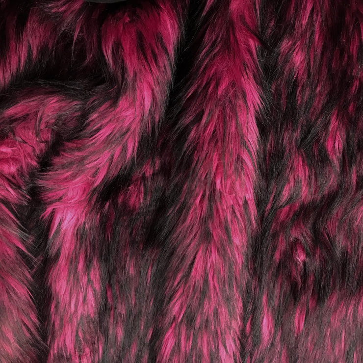 Hot Pink Multi Husky Long Hair Faux Fur