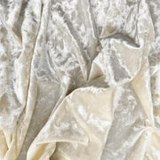 Ivory Crushed Stretch Velvet Solid