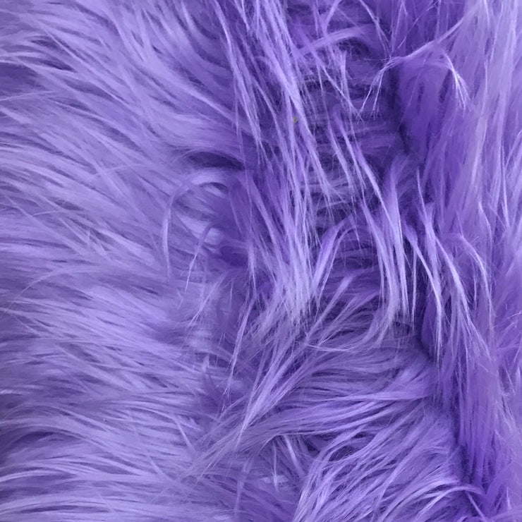 Lavender Solid Shaggy Long Hair Pile Faux Fur