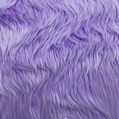 Lavender Solid Shaggy Long Hair Pile Faux Fur