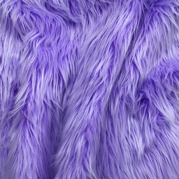 Lavender Solid Shaggy Long Hair Pile Faux Fur