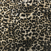 Grey Leopard Print Stretch Velvet