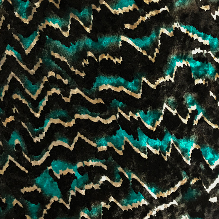 Moonlight Wave Printed Stretch Velvet