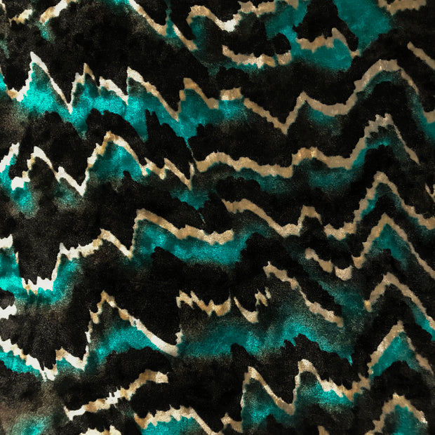 Moonlight Wave Printed Stretch Velvet