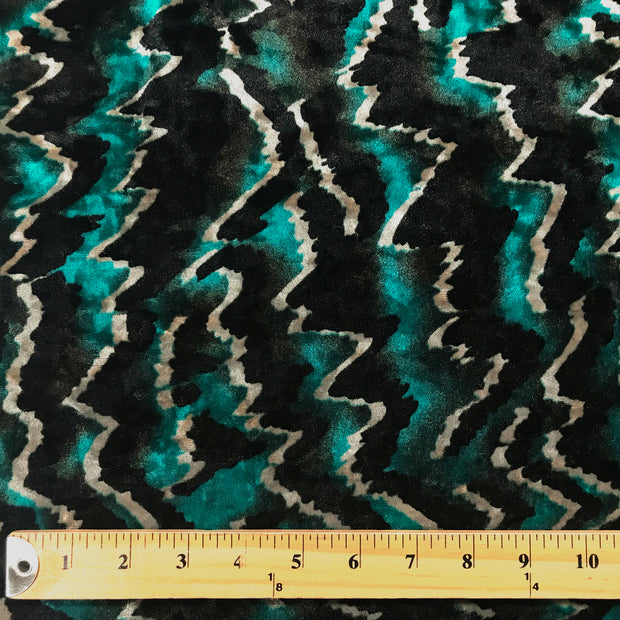 Moonlight Wave Printed Stretch Velvet