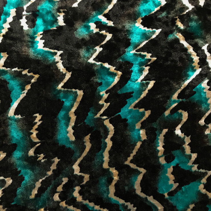 Moonlight Wave Printed Stretch Velvet