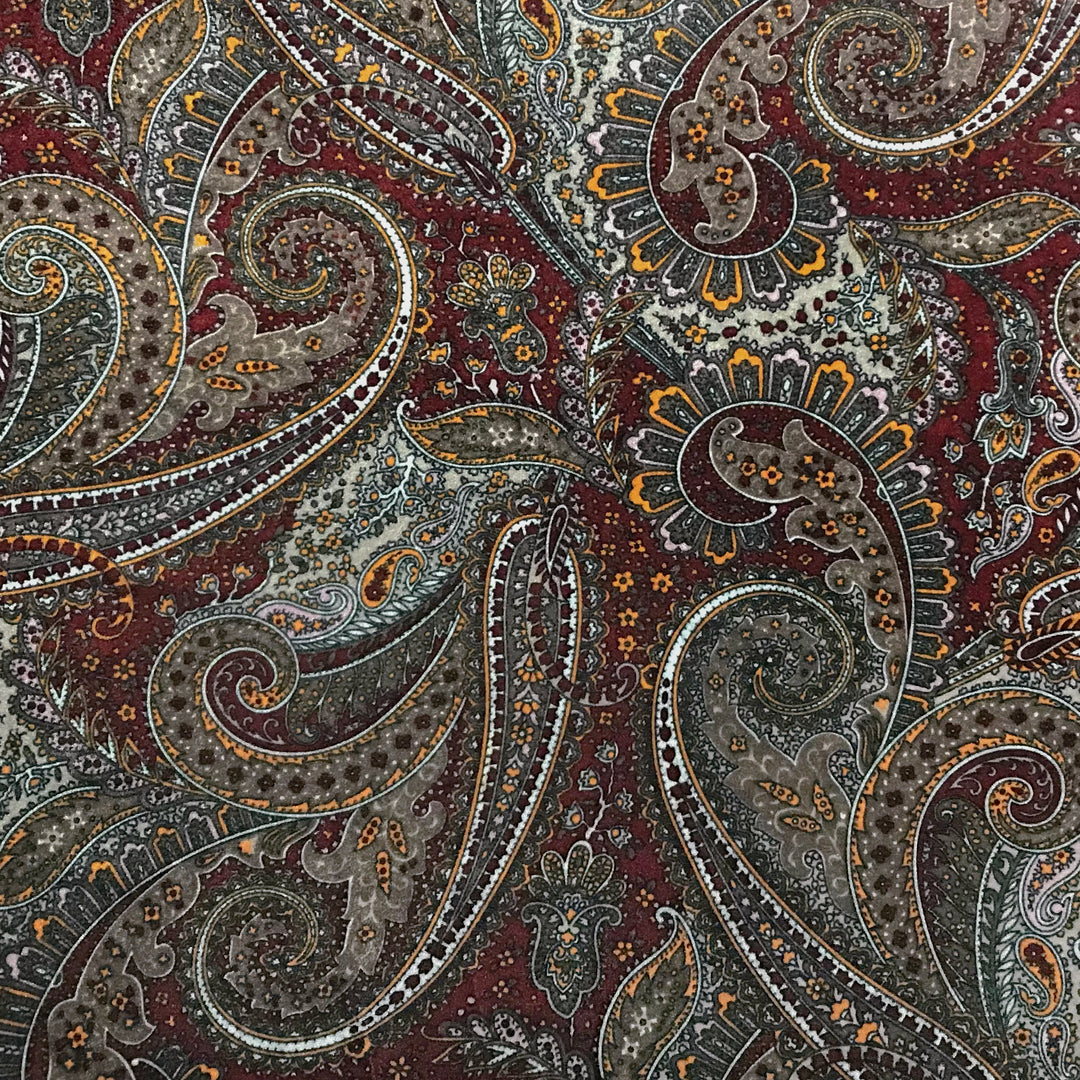 New Paisley Printed Velvet- Sold by the Yard – Elotex Fabric