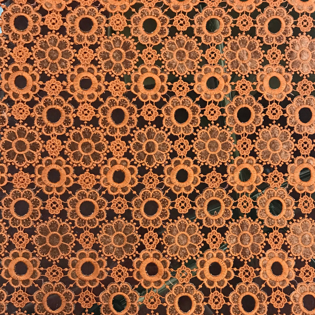 Rust Stretch Gippor Lace - Sold by the Yard – Elotex Fabric