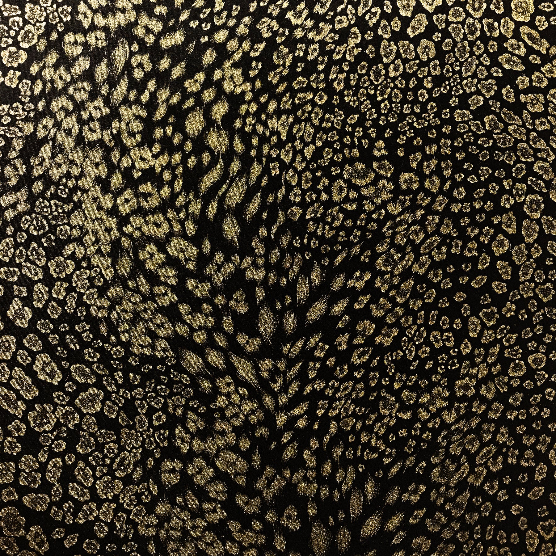 Small Leopard Gold Metallic Stretch Velvet - Sold by the Yard – Elotex ...