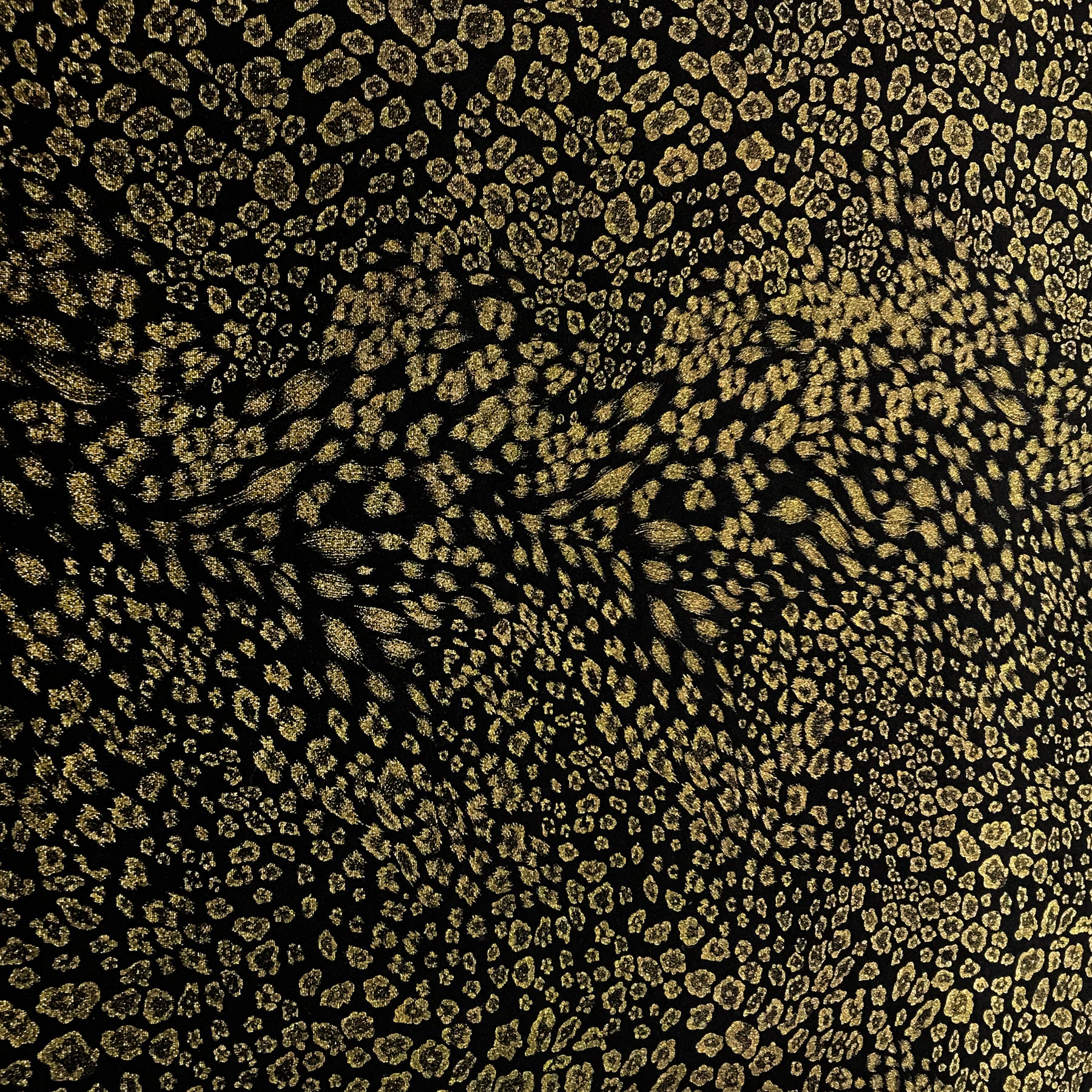 Small Leopard Gold Metallic Stretch Velvet - Sold by the Yard – Elotex ...