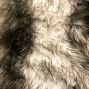 Stripe White Brown Wolf Long Hair Faux Fur
