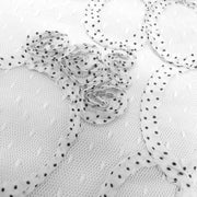 Circle Embroidered Mesh White
