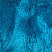 Turquoise Solid Shaggy Long Hair Pile Faux Fur