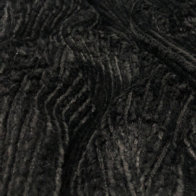 Black Yana K Mini Chevron Chain Striped Faux Fur