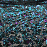 Silverscreen Teal Purple Multi Floral Burnout Velvet