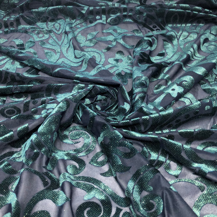 KK Floral Wallpaper Design Metallic Burnout Velvet – Elotex Fabric