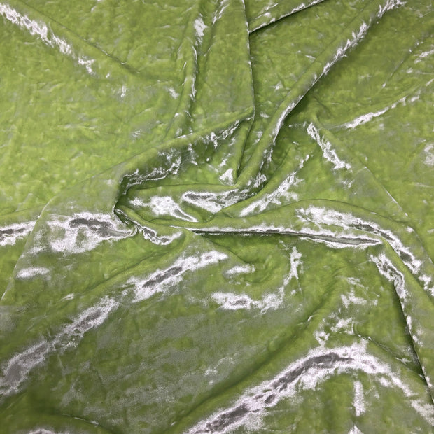 Lime Crushed Stretch Velvet Solid