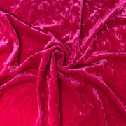 Fuchsia Hot Pink Crushed Stretch Velvet Solid