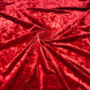 Red Crimson Crushed Stretch Velvet Solid