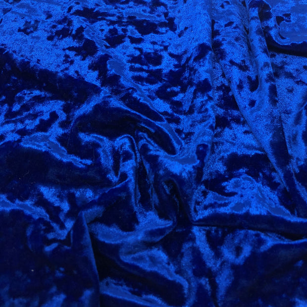 Royal Blue Crushed Stretch Velvet Solid
