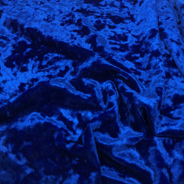 Royal Blue Crushed Stretch Velvet Solid