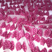 Pink Polka Dot Bow-Tie 3D Embroidered Mesh