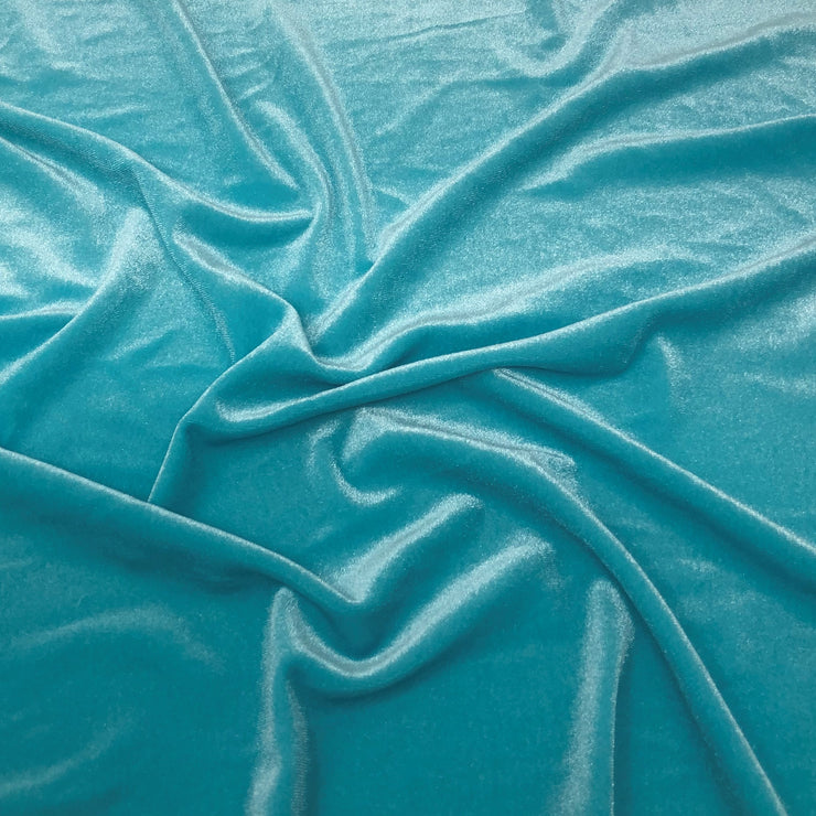 Turquoise Stretch Velvet Solid