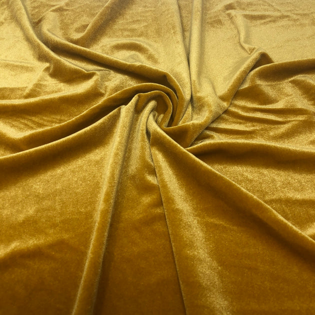 Gold Stretch Velvet Solid – Elotex Fabric