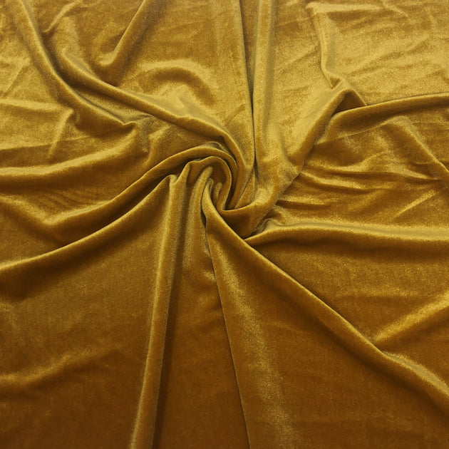 Gold Stretch Velvet Solid – Elotex Fabric