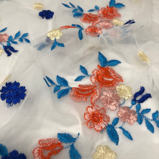 Sunrise Floral Embroidered Mesh